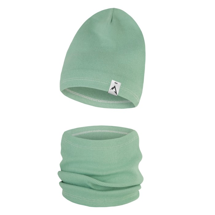 komplet mietowy czapka i komin jednowarstwowy dzieciecy.jpg