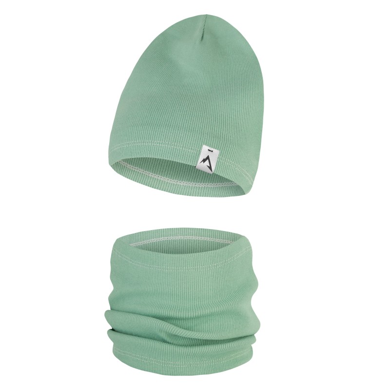 komplet mietowy czapka i komin jednowarstwowy dzieciecy.jpg