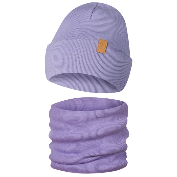 Komplet Dwuwarstwowy Czapka Komin Jesienno Zimowy Only-Kids Fioletowy.jpg