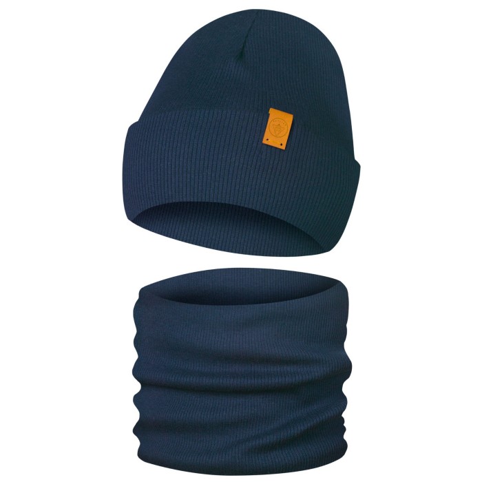 Komplet Dwuwarstwowy Czapka Komin Jesienno Zimowy Only-Kids Granatowy.jpg