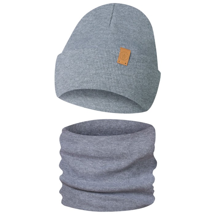 Komplet Dwuwarstwowy Czapka Komin Jesienno Zimowy Only-Kids Szary.jpg