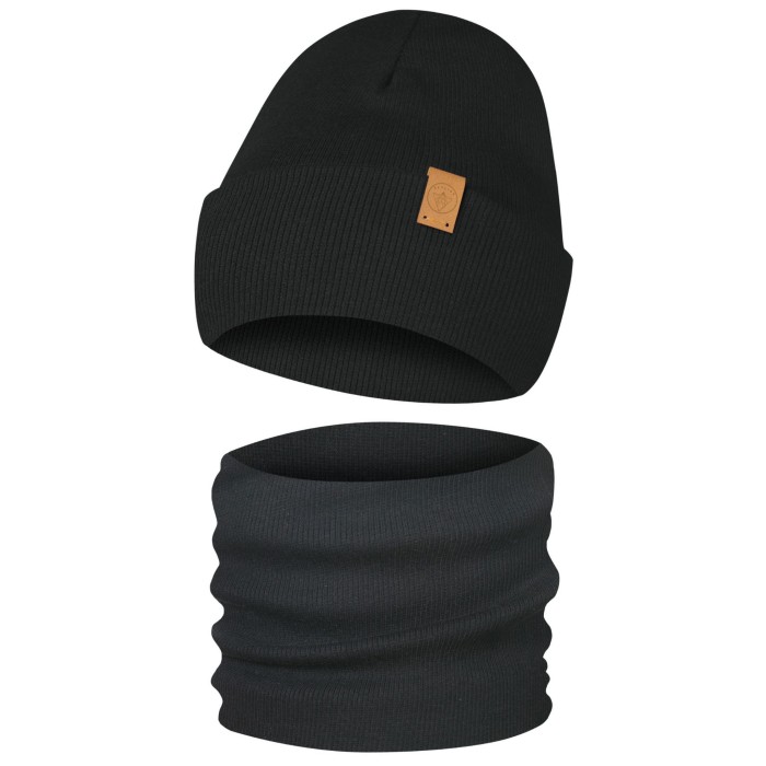 Komplet Dwuwarstwowy Czapka Komin Jesienno Zimowy Only-Kids Czarny.jpg