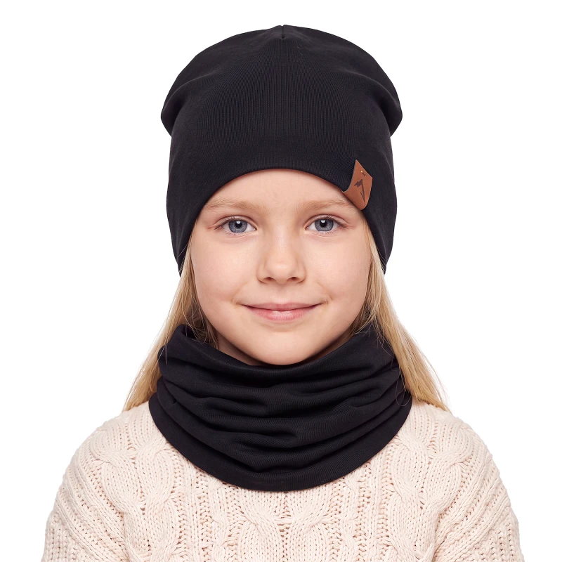 Komplet Gładki Czapka i komin Czarny.jpg